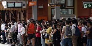 Commuters at Parramatta Station.