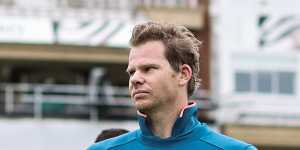 Steve Smith at the Oval waiting to bat at training ahead of the World Test Championship final.