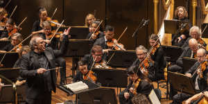 Chief conductor Jaime Martin with the Melbourne Symphony Orchestra earlier this year.