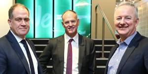 ABC managing director David Anderson,News Corp Australasia executive chairman Michael Miller and Nine chief executive officer Hugh Marks.