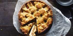 Leave the peel on the apples for this lattice-topped pie.