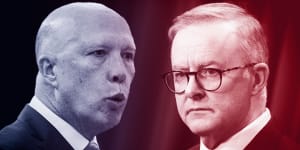 In the latest Resolve poll,Peter Dutton (left) leads Anthony Albanese on managing the economy,the budget,defence,migration and keeping costs down.