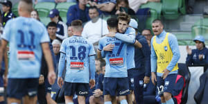 Pressure eases on embattled Corica as Sydney FC add to Victory’s misery