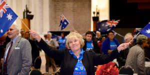 A supporter at the party's campaign launch.