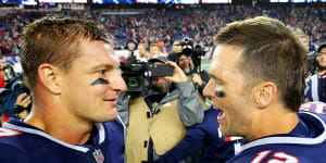 Rob Gronkowski and Tom Brady spent almost a decade together in Boston,winning three Super Bowls.