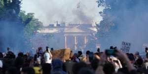 Protests near the White House in Washington,on Monday,June 1.