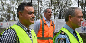 Deputy Premier and Minister responsible for Disaster Recovery John Barilaro,left.