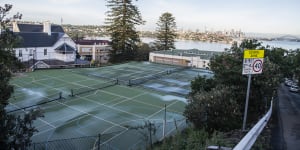 The tennis courts at Kambala Rose Bay,which is the most expensive school in the country.