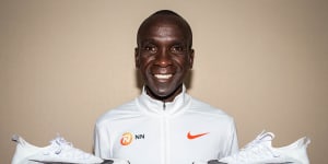 Eliud Kipchoge wore an iteration of the Vaporfly shoes when he ran the first sub-two hour marathon in Vienna last year.
