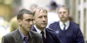 Jason Roberts (left) outside the Supreme Court in 2002.