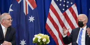 Prime Minister Scott Morrison is in the US for discussions with President Joe Biden.