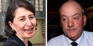 Gladys Berejiklian outside ICAC on Monday,and Daryl Maguire arriving for ICAC on October 20,2020.
