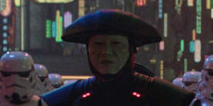 Fifth Brother (Sung Kang),one of the Inquisitors,hunts for Obi-Wan on the set of Blade Runner ... er,the planet of Daiyu. 