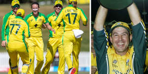 Australia’s record-breaking women,and Ricky Ponting with the 2003 World Cup