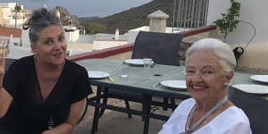 Susan Johnson and her mother on Kythera,2019.