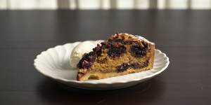 The ever-changing tart of the day uses seasonal produce such as mulberries and almond.