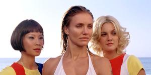 Succeeding after years of drug and alcohol abuse:Drew Barrymore (right) with Lucy Liu and Cameron Diaz in Charlie’s Angels.