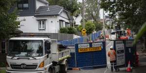 The narrow roads around Callan Street,Rozelle,have been dug up several times in the past two years. The current works are linked to the city’s new metro rail line. 