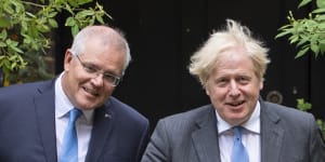 Prime Minister Scott Morrison and British Prime Minister Boris Johnson announced an in-principle deal in June.
