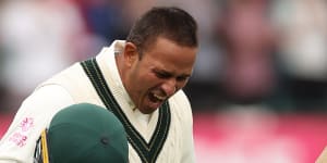 ‘I think it’d be pretty harsh’:Khawaja hopes Cummins lets him try for a double ton