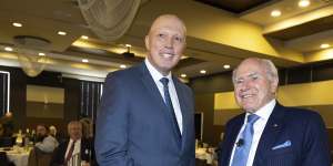 Opposition Leader Peter Dutton and former prime minister John Howard.