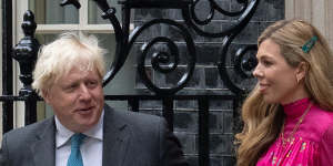 Boris Johnson and wife Carrie depart 10 Downing Street. 