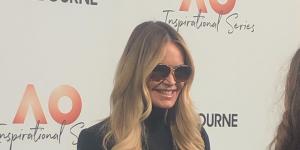 Sunglasses firmly in place,Elle Macpherson takes to the red carpet on Thursday.