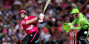 Steve Smith launches at the SCG.