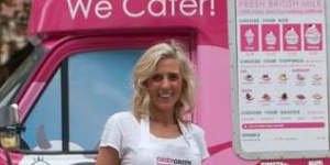 Freeman with her Daisy Green gourmet frozen yoghurt van.