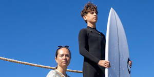 Gloria Barton and her son,Cale,would like to see more than one operator allowed to run surfing lessons at Bondi Beach.