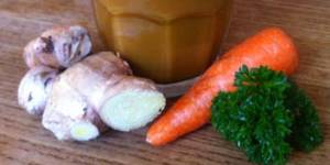 Carrot,ginger and turmeric juice.
