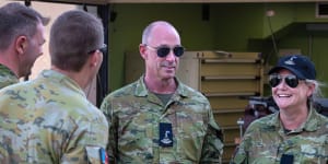 Senator David Van during a visit to Australia’s main operating base in the Middle East region in 2020.