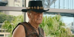 Paul Hogan starring in a Crocodile Dundee inspired TV commercial that aired during the 2018 Super Bowl. 