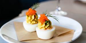 Devilled eggs at Cafe Paci.