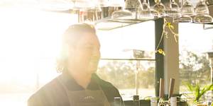 The sun-drenched bar.