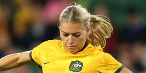 Charli Grant during the Matildas Olympic qualifiers last year.