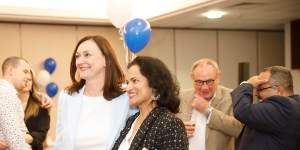 Sydney Legacy President Steve Hopwood (second from right) at a Liberal campaign function for Maria Kovacic. Hopwood managed Kovacic’s 2022 campaign for the seat of Parramatta. 