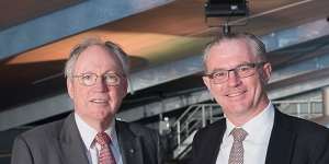Lion chief executive Stuart Irvine and Lion Chairman Sir Rod Eddington in 2015