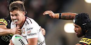 Joey Walsh spots a hole in the Penrith defence on Sunday night.