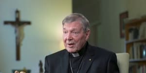 Cardinal George Pell is interviewed by Andrew Bolt on Sky News shortly after his acquittal and release from prison. 