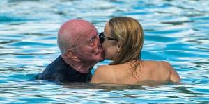 Happier times. Rupert Murdoch and his fourth wife,Jerry Hall,snapped holidaying in the Caribbean. They are reportedly divorcing.