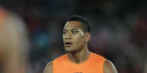 Cameo:Israel Folau's big-money AFL stint landed just two goals for the fledgling Giants.