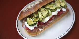Prosciutto-filled panini is a refined version of the bread rolls Adam Genovese grew up on.