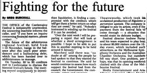 The Age reported on the festival’s woes in 1996.