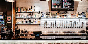 The bar has 21 of its own brews on tap. 