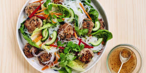 Off the charts:Fast and fresh Vietnamese-style meatball salad.