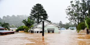 Flooding devastates Lismore in February 2022.