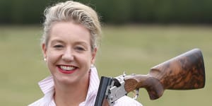 Bridget McKenzie at the Canberra International Clay Target Club in October 2015. 