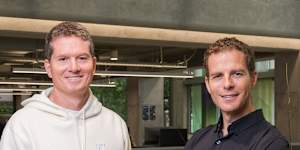 SafetyCulture founder Luke Anear with new chief executive Kelly Vohs. 