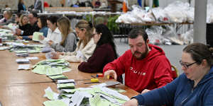 Votes are counted at the RDS Dublin count centre on Saturday.